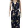 Xhilaration Women's Floral Print Sleeveless Deep V-Neck Ruffle Wrap Cropped Jumpsuit (5)