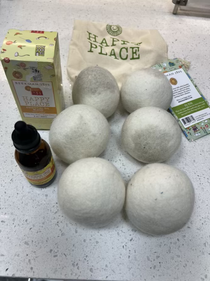 Happy Place Wool Dryer Balls Citrus Essential Oil 7 piece Set Happy Place Wool Dryer Balls Citrus Essential Oil 7 piece Set