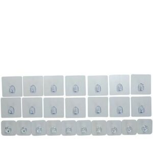 Hanging Hooks Reusable Peel Back Adhesive Hangers 24-pack