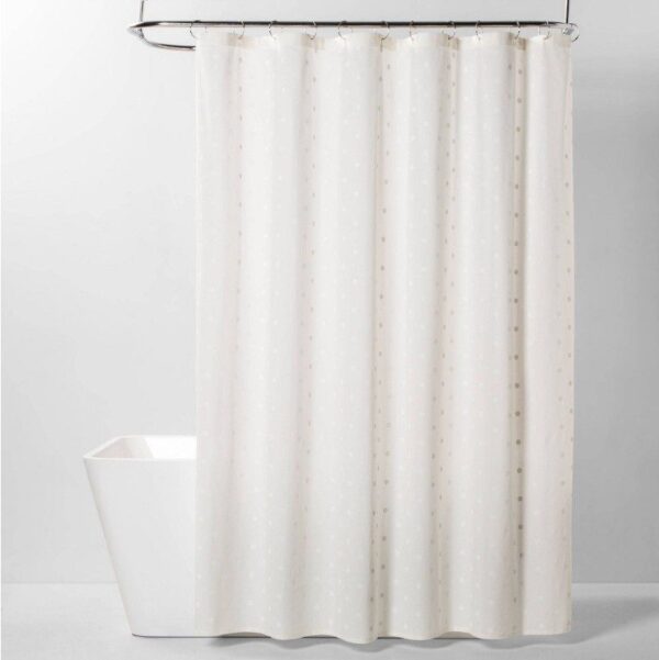 Swiss Dot Shower Curtain White - Threshold