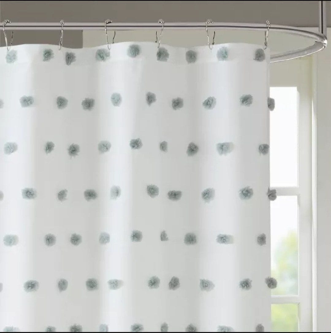 Polka Dots Shower Curtain White