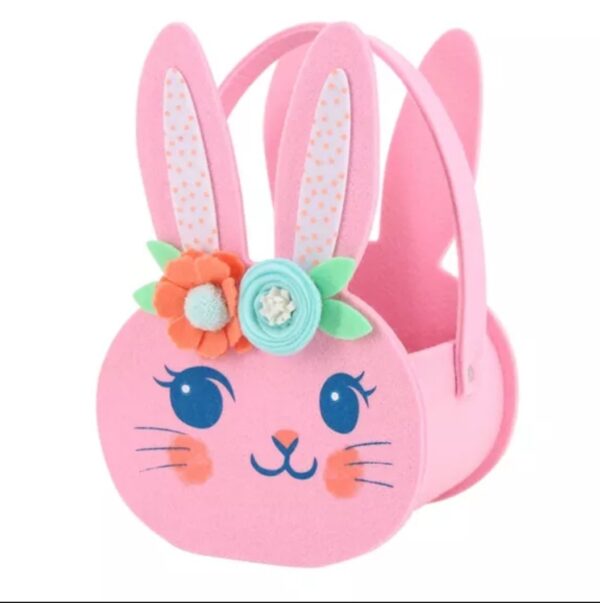 Easter Bunny Felt Basket Pink - Spritz