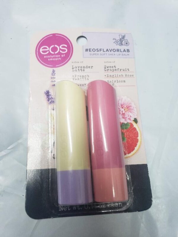 eos flavorlab Lip Balm Sticks - Lavender Latte & Sweet Grapefruit - 2pk/0.28oz