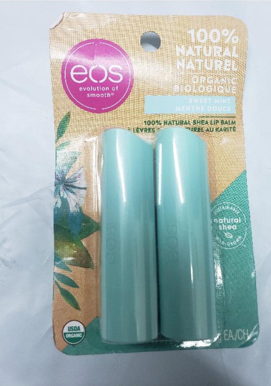 eos Natural & Organic Lip Balm Stick - Sweet Mint - 2pk/0.28oz