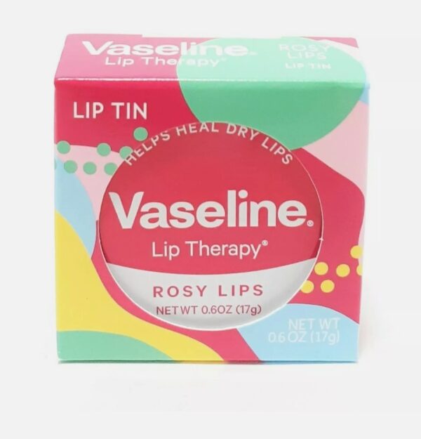 Vaseline Lip Therapy Lip Balm Tin, Rosy Lips, 0.6 oz
