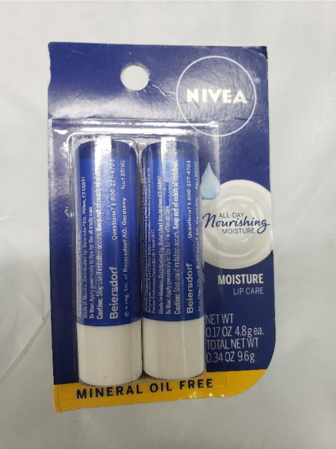 NIVEA Moisturizing Lip Balm - 0.34oz/2pk