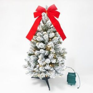 Bethlehem Lights 30" Flocked Overlit Stake
