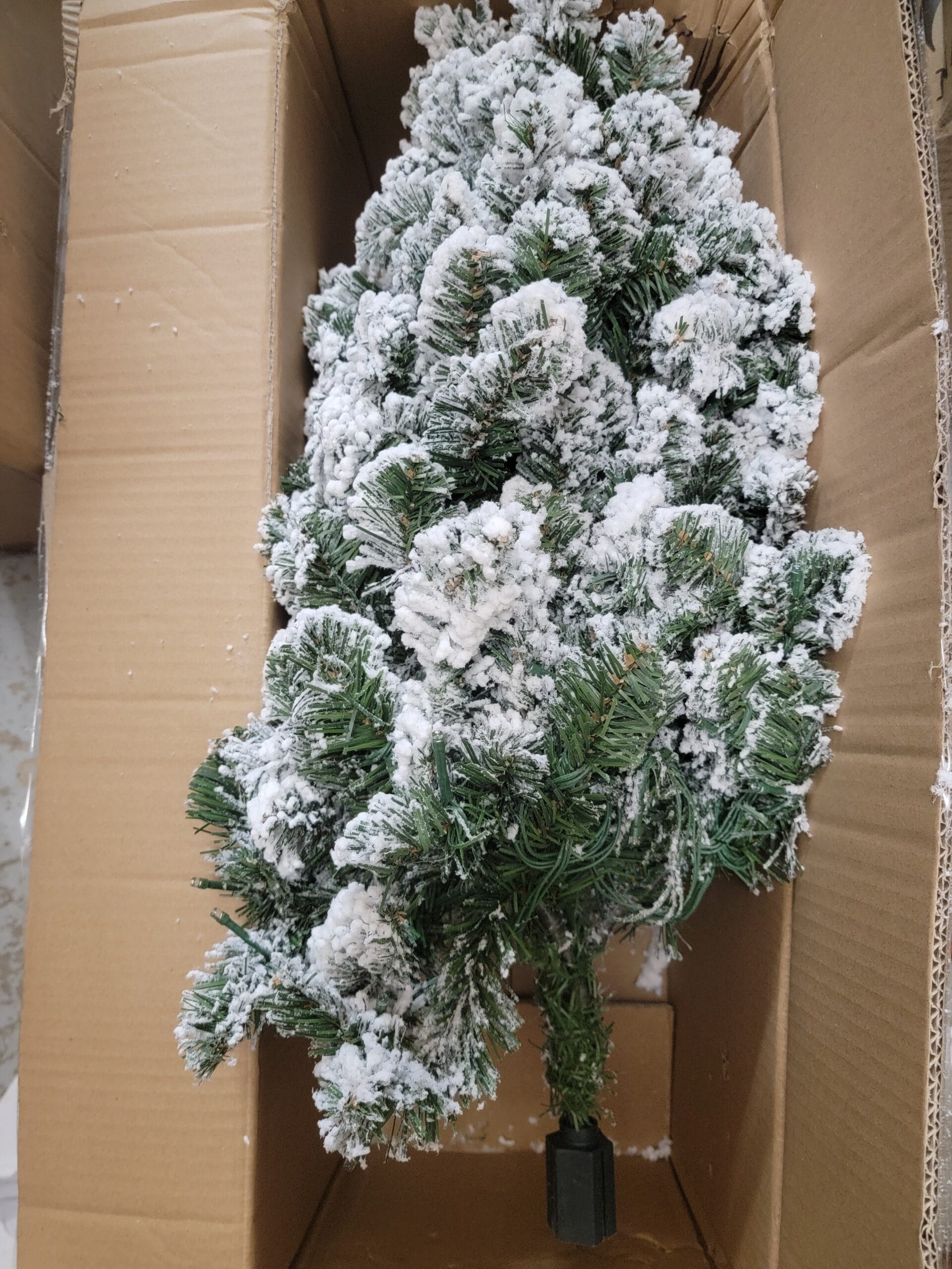 Bethlehem Lights 30" Flocked Overlit Stake Tree with Bow