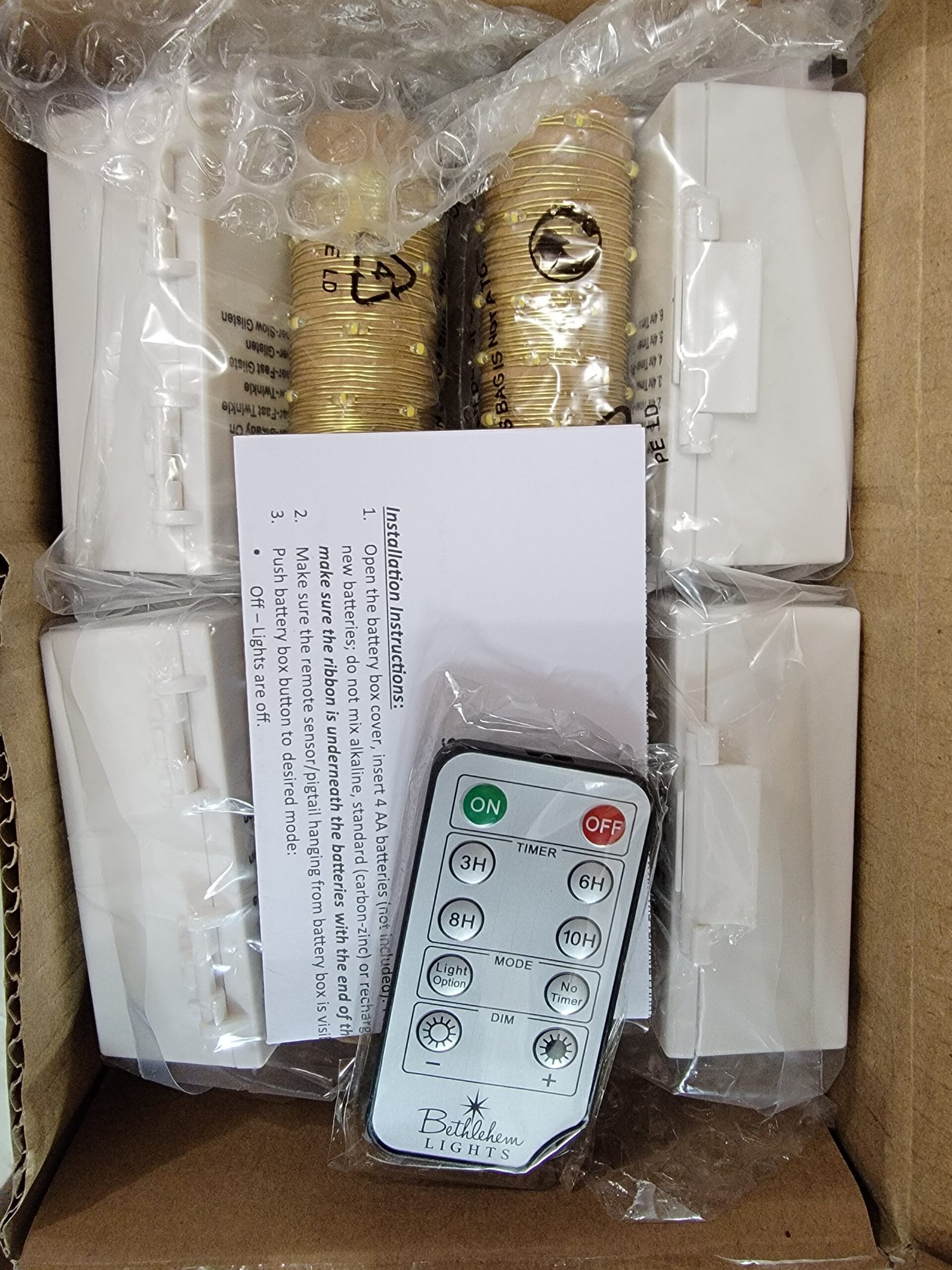 Bethlehem Lights Set of 4 Battery Operated 8' Fairy Lights