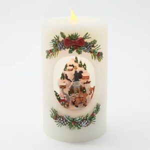 7" Illuminated Pillar w/ Rotating Scene