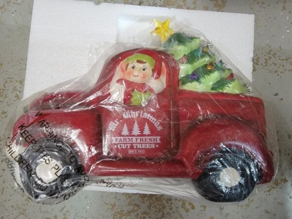 Mr. Christmas 10.5" Ceramic Lit Nostalgic Pick Up Truck