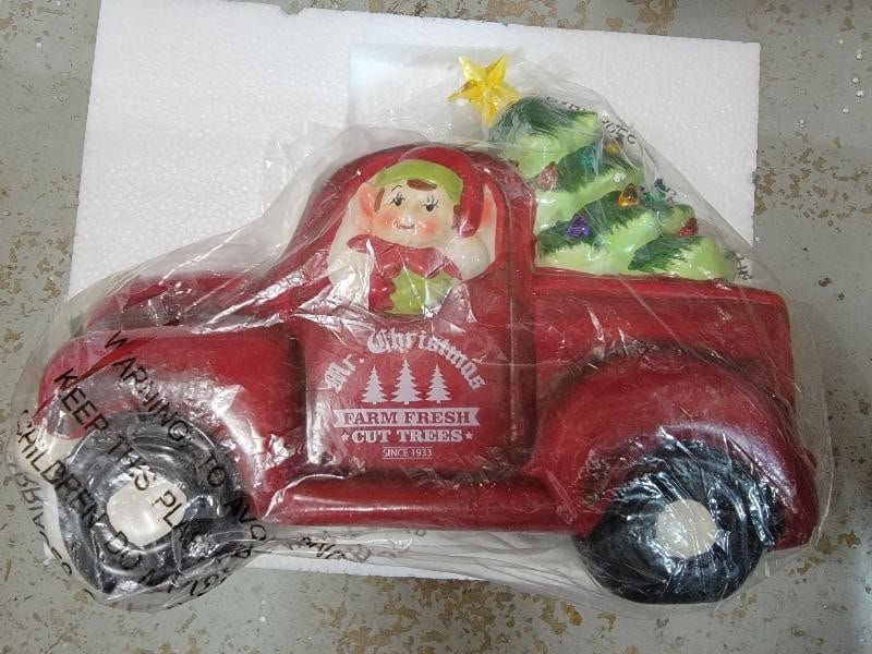 Mr. Christmas 10.5" Ceramic Lit Nostalgic Pick Up Truck Mr. Christmas 10.5" Ceramic Lit Nostalgic Pick Up Truck