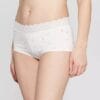 Women's Cotton Boyshort with Lace Waistband - Auden. Size Large Women's Cotton Boyshort with Lace Waistband - Auden. Size Large