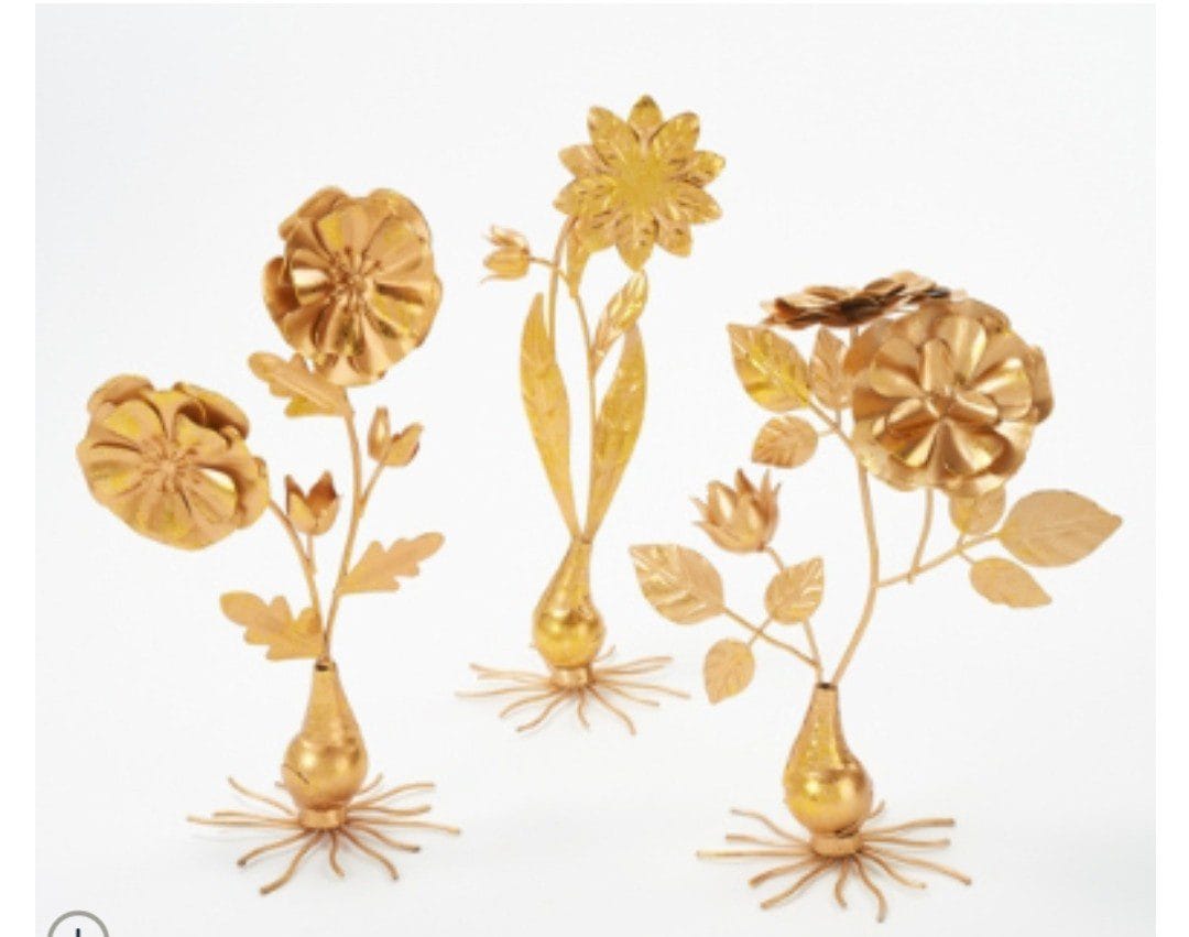 Martha Stewart Set of 3 Decorative Metal Flowers