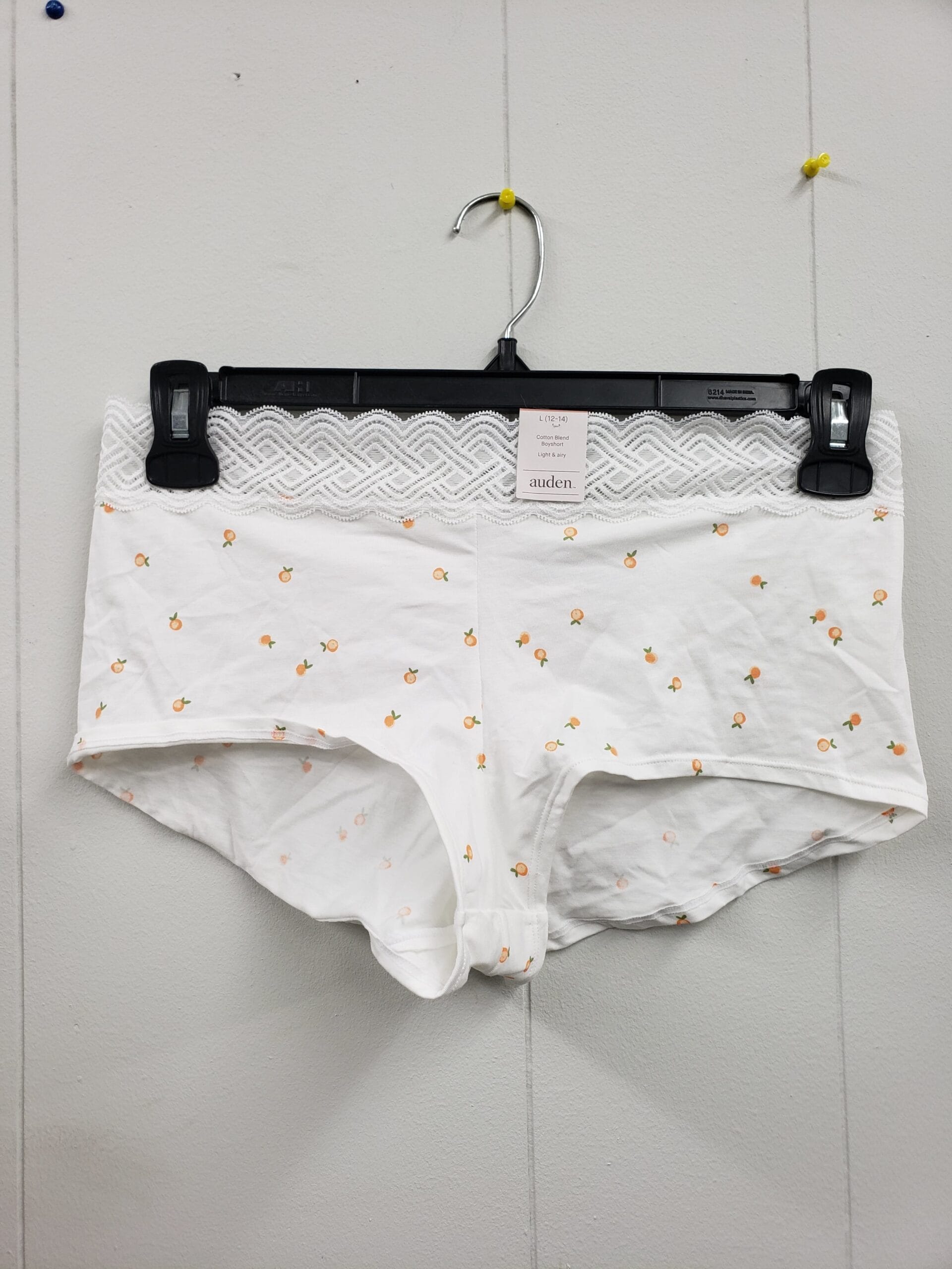 Women's Cotton Boyshort with Lace Waistband - Auden. Size Large