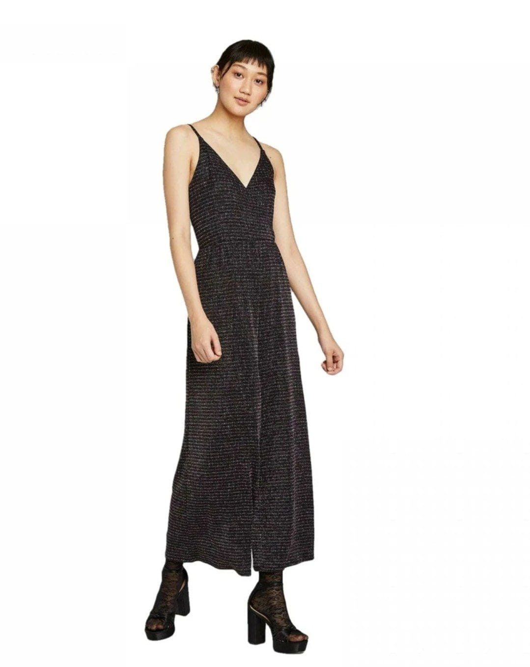 Wild Fable Women's Sleeveless V-Neck Sparkle Wrap Jumpsuit. Large