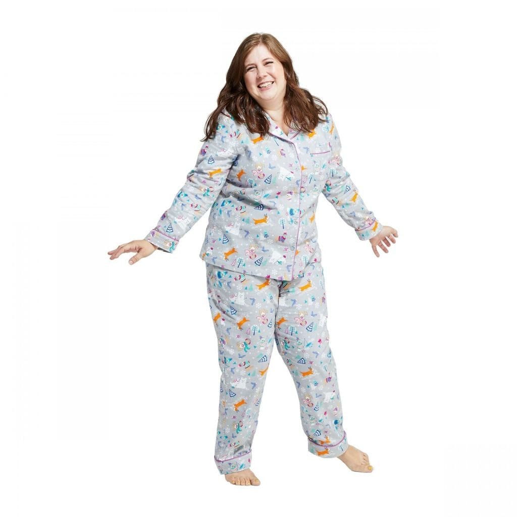 Wondershop Women's Holiday Festive Dogs Flannel Pajama Set, GRAY, Small
