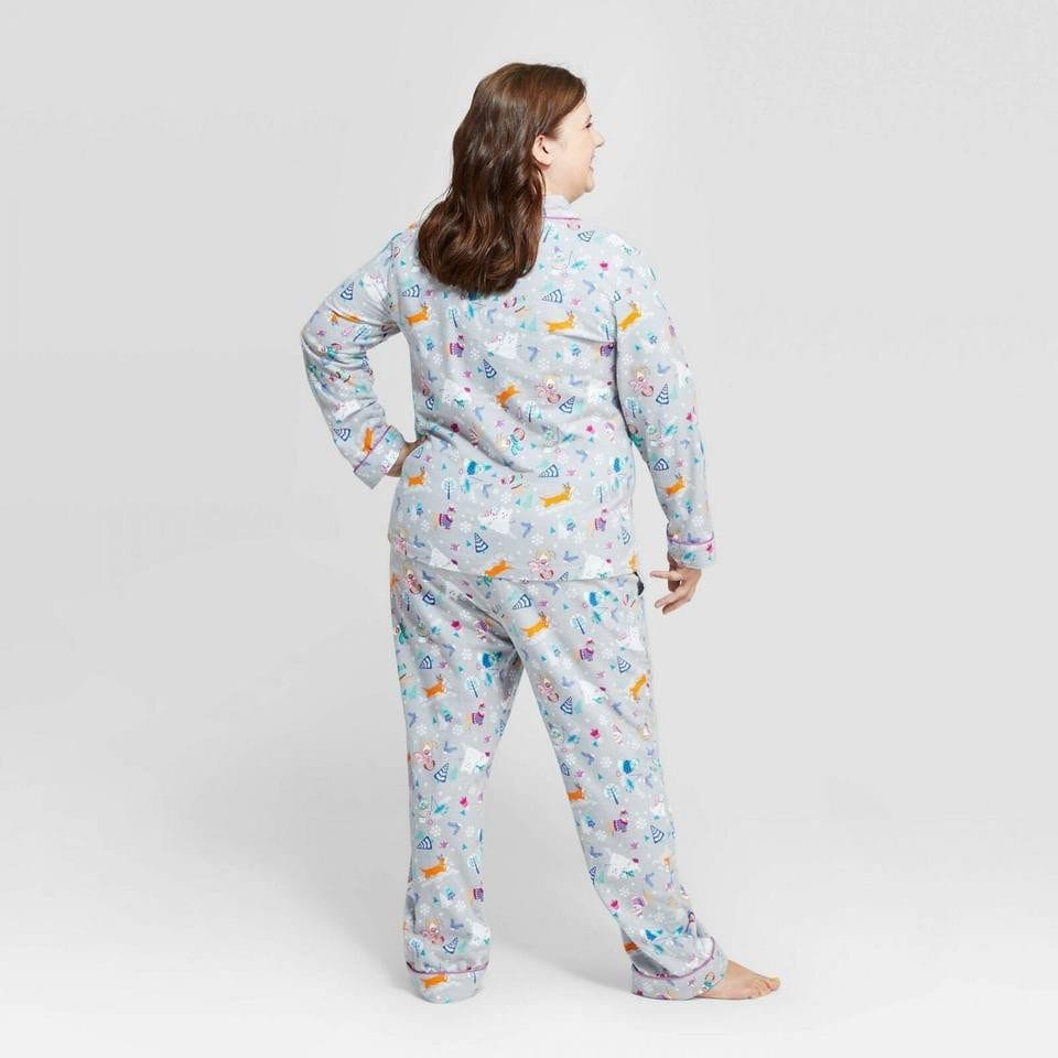 Wondershop Women's Holiday Festive Dogs Flannel Pajama Set, GRAY, Small