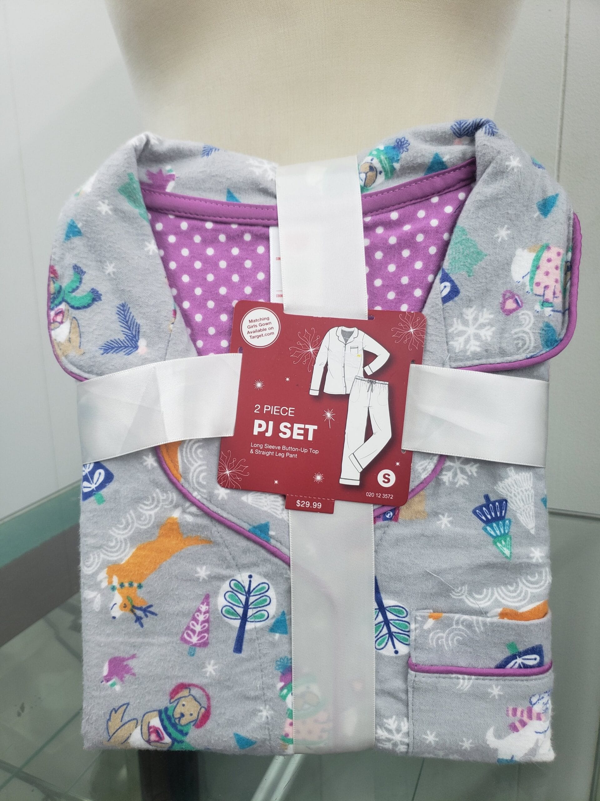 Wondershop Women's Holiday Festive Dogs Flannel Pajama Set, GRAY, Small