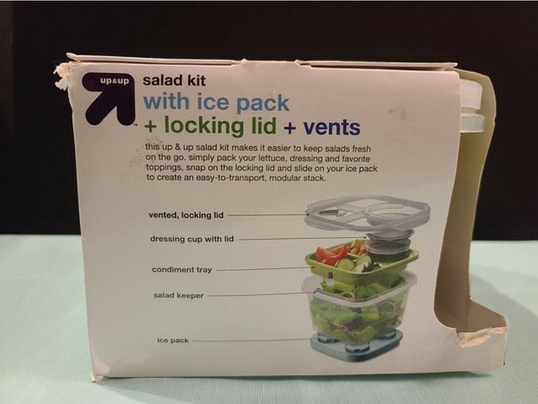 Up & Up - 6 Piece Portable Salad with Ice Pack Kit BPA Free - 7" x 7" x 5"