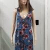 Women's Floral Print Sleeveless Deep V-Neck Belted Button-Front Jumpsuit. Size Small