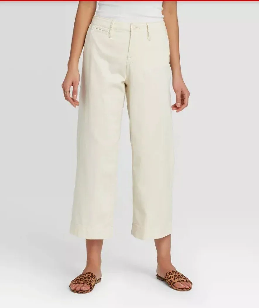 Women's High-Rise Wide Leg Cropped Corduroy Pants - A New Day. Size 4 Women's High-Rise Wide Leg Cropped Corduroy Pants - A New Day. Size 4
