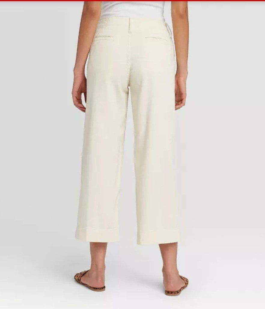 Women's High-Rise Wide Leg Cropped Corduroy Pants - A New Day. Size 4