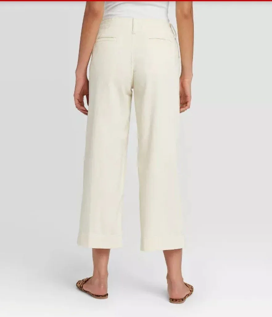Women's High-Rise Wide Leg Cropped Corduroy Pants - A New Day. Size 4 Women's High-Rise Wide Leg Cropped Corduroy Pants - A New Day. Size 4
