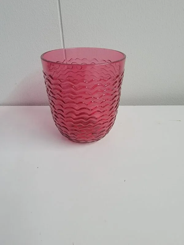 13oz Plastic Wave Texture Short Tumbler Pink - Opalhouse