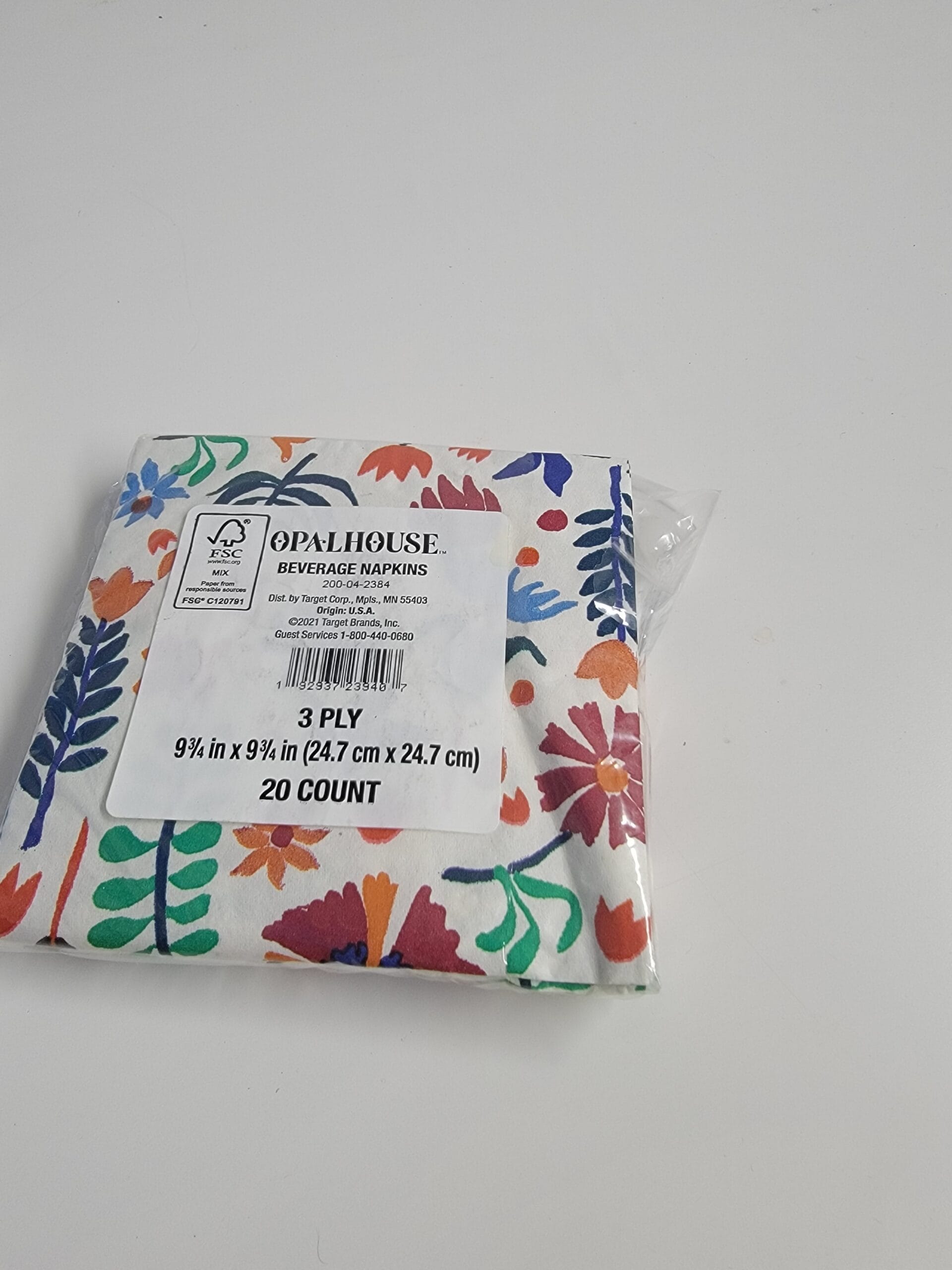 20ct Paper Floral Cocktail Napkins - Opalhouse