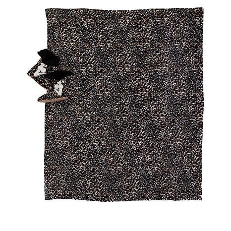 Soft & Cozy Plush Throw and Booties Gift Set ALL COLORS, SIZE S M L XL