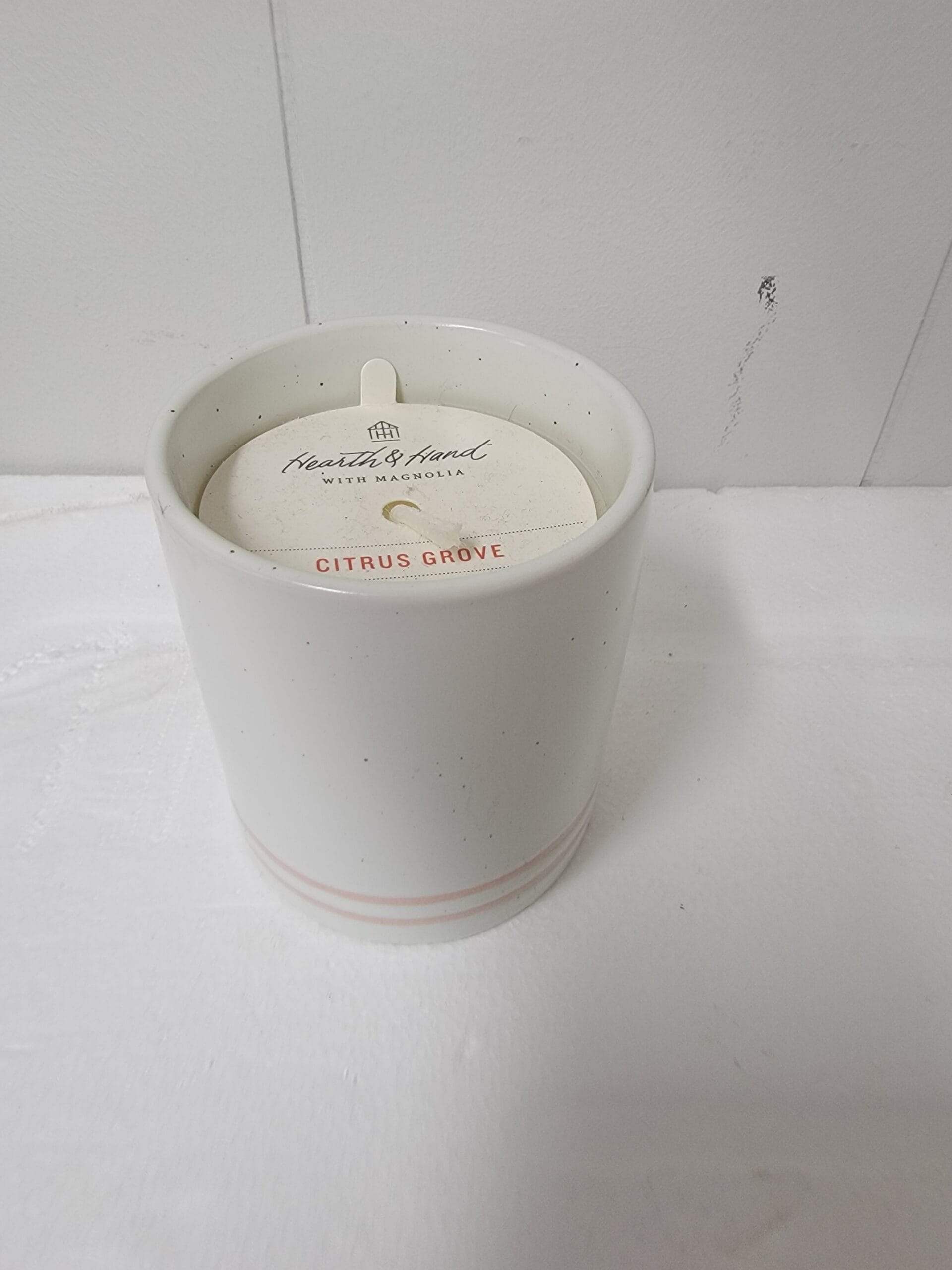 7.1oz Citrus Grove Speckle Striped Ceramic Seasonal Candle - Hearth & Hand with Magnolia