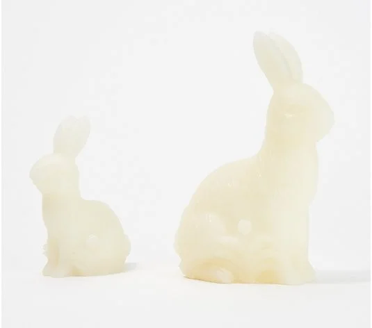 Candle Impressions Set of 2 Illuminated Wax Bunnies,