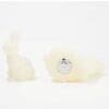 Candle Impressions Set of 2 Illuminated Wax Bunnies, Cream