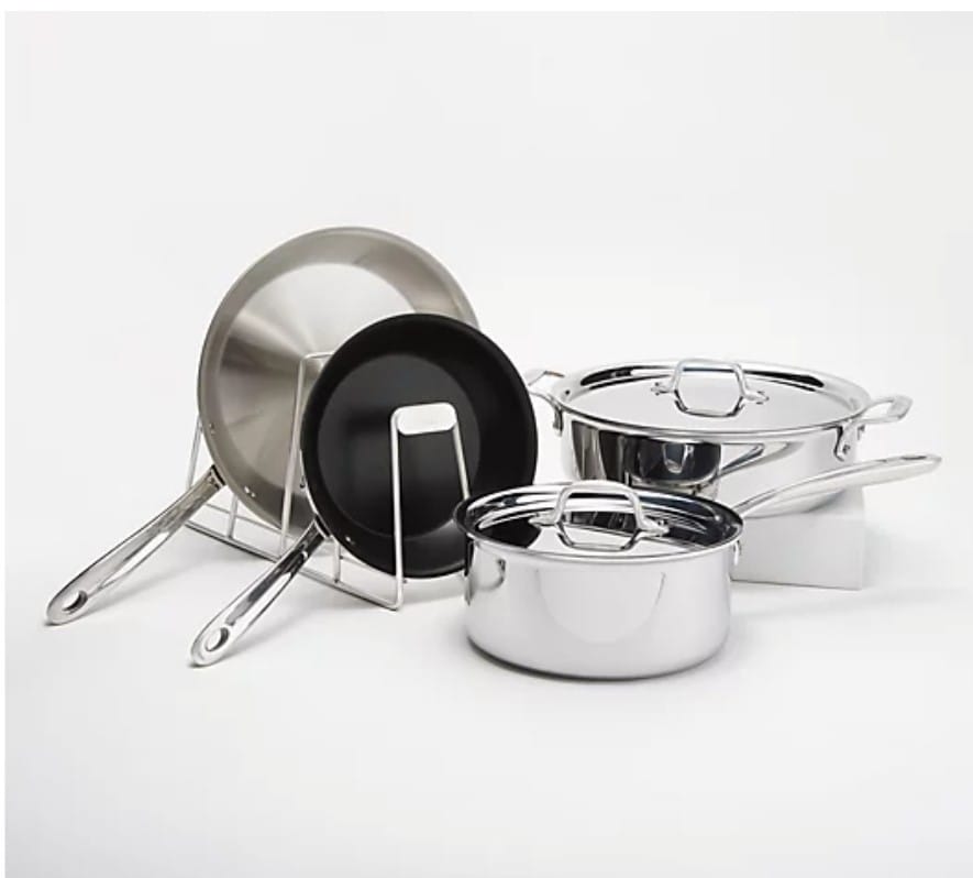 All-Clad D3 Compact Stainless Steel 6-Piece Set with Organizer