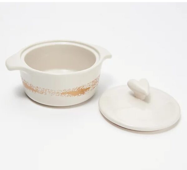 Ayesha Curry 4-Piece 10-oz Mini Casseroles with Gold Detail