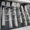 45pc Stainless Steel Sydney Sand Silverware Set with Caddy - Threshold 45pc Stainless Steel Sydney Sand Silverware Set with Caddy - Threshold