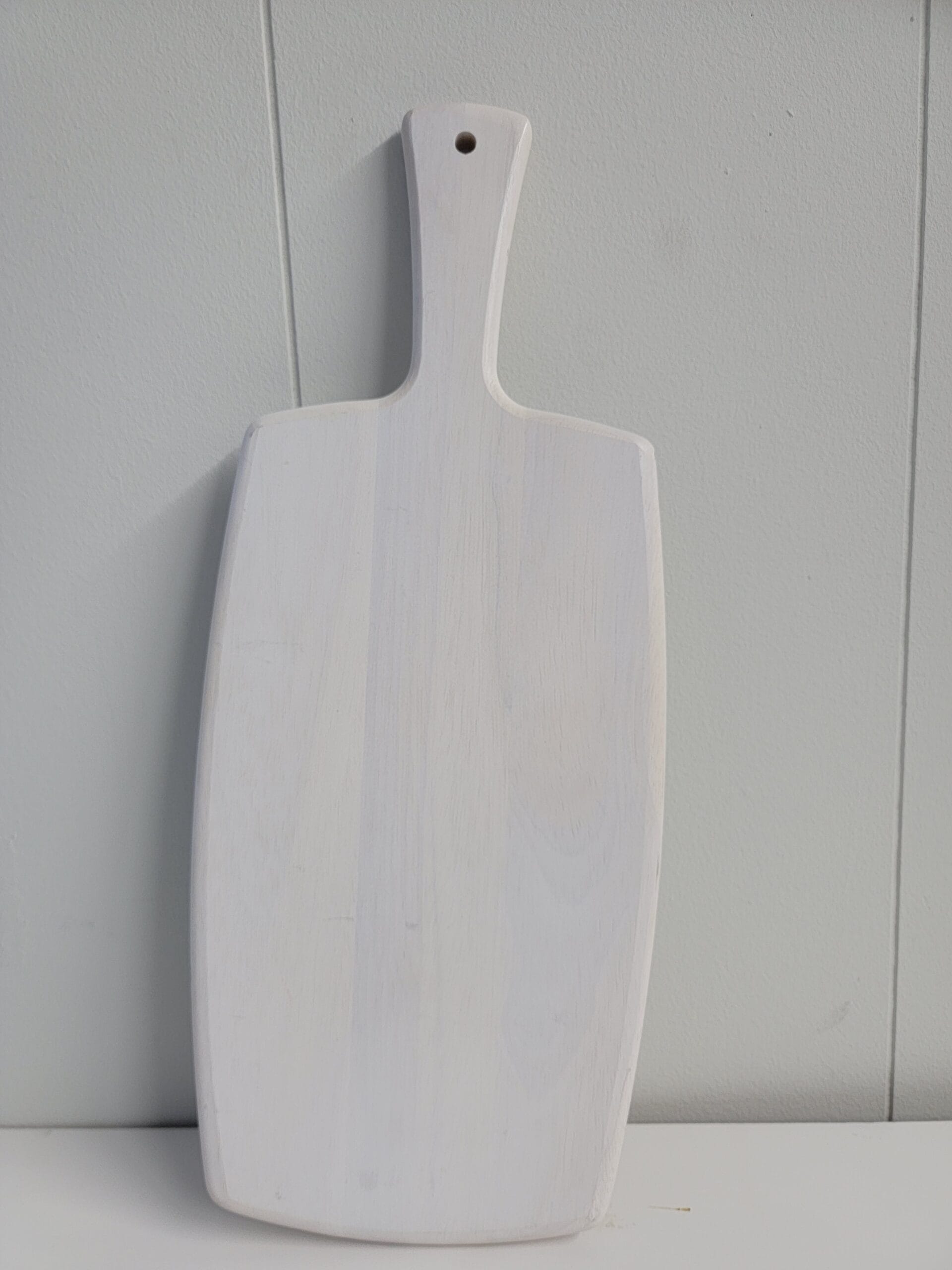 17" x 7" Rubberwood White Washed Serving Board - Threshold
