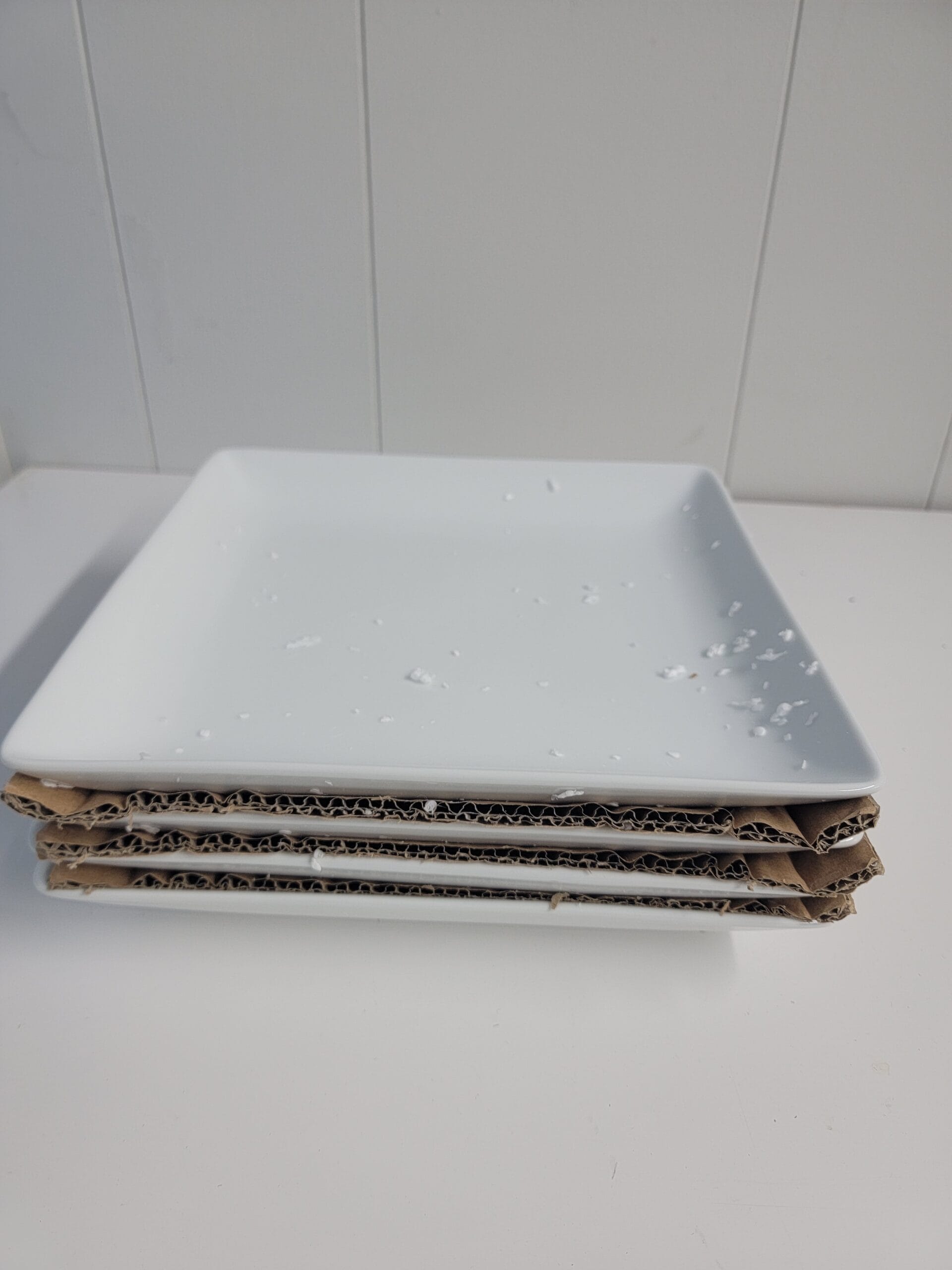 11in Porcelain Square Dinner Plate White 10.3\"x10.3\" Set of 4 - Threshold