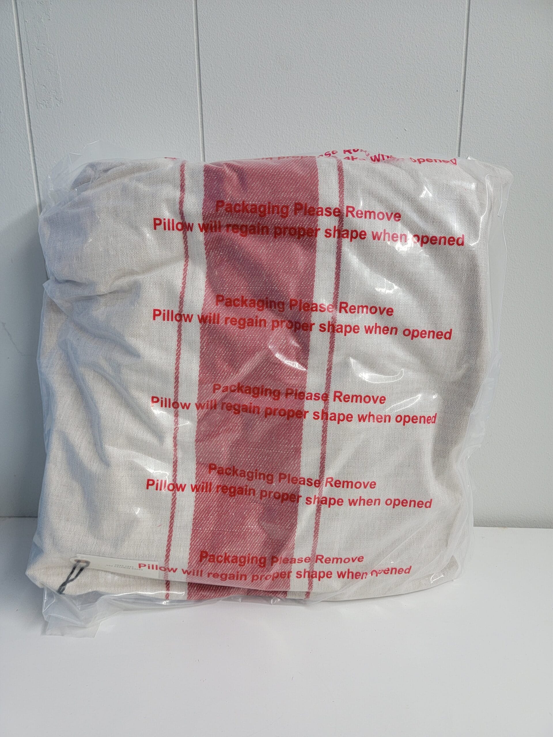 18" x 18" Bold Center Stripe Throw Pillow Red - Hearth & Hand with Magnolia