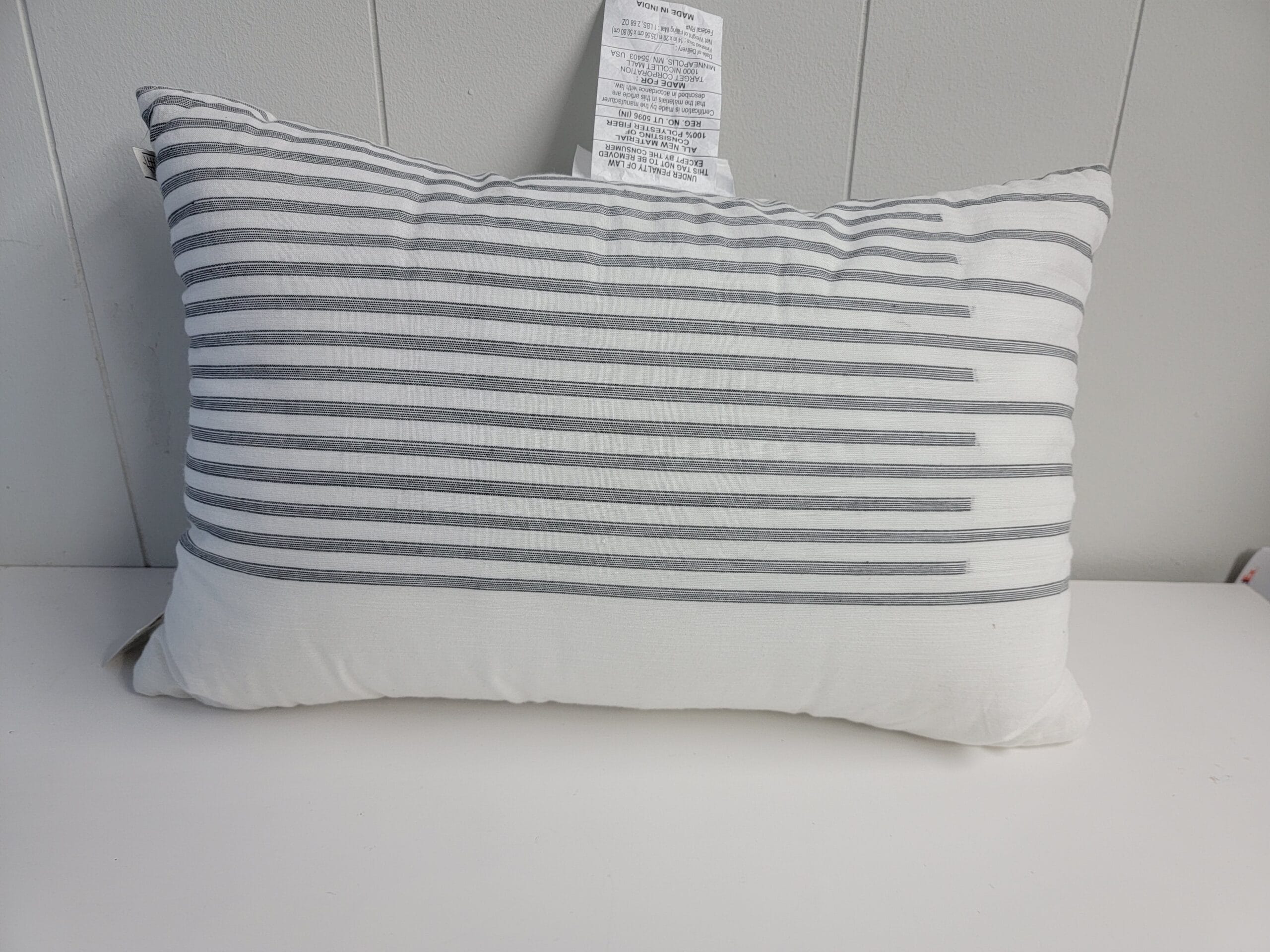 14" x 20" Faded Stripe Throw Pillow Gray - Hearth & Hand with Magnolia