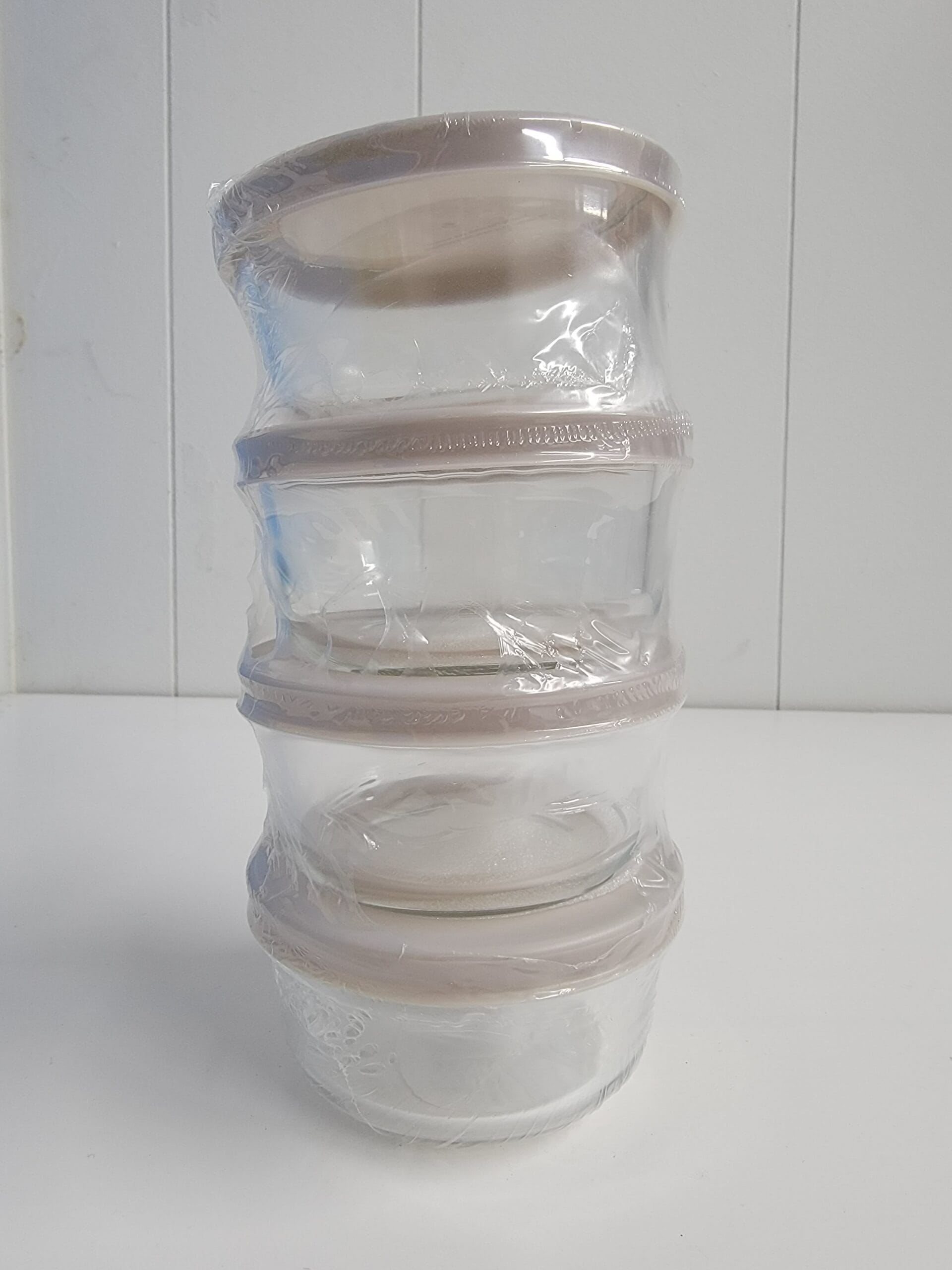 1 Cup 4pk Round Glass Food Storage Container Set Light Gray - Room Essentials