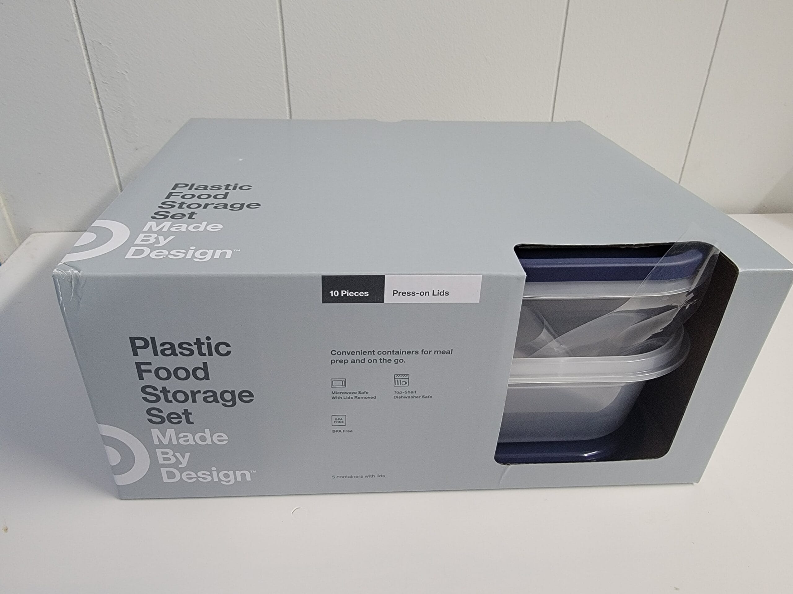 10ct Press Lid Plastic Food Storage Set - Made By Design