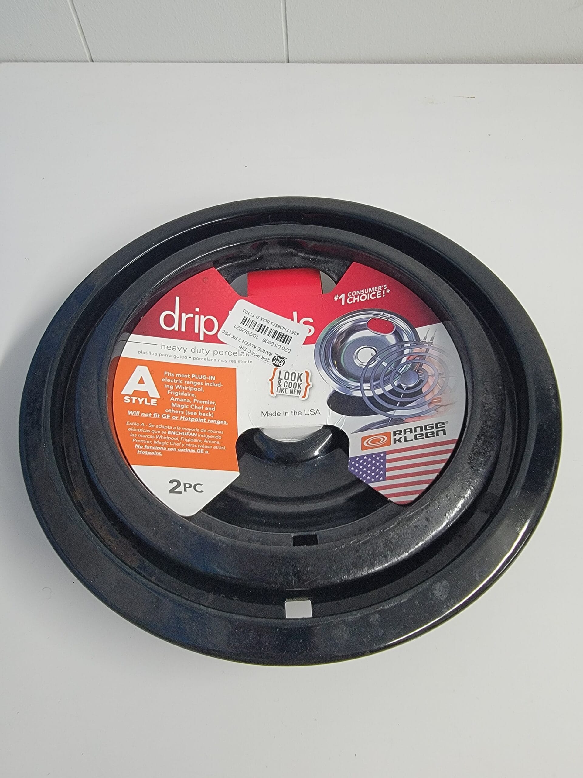 Range Kleen 2pc Porcelain Style A Drip Bowls Black