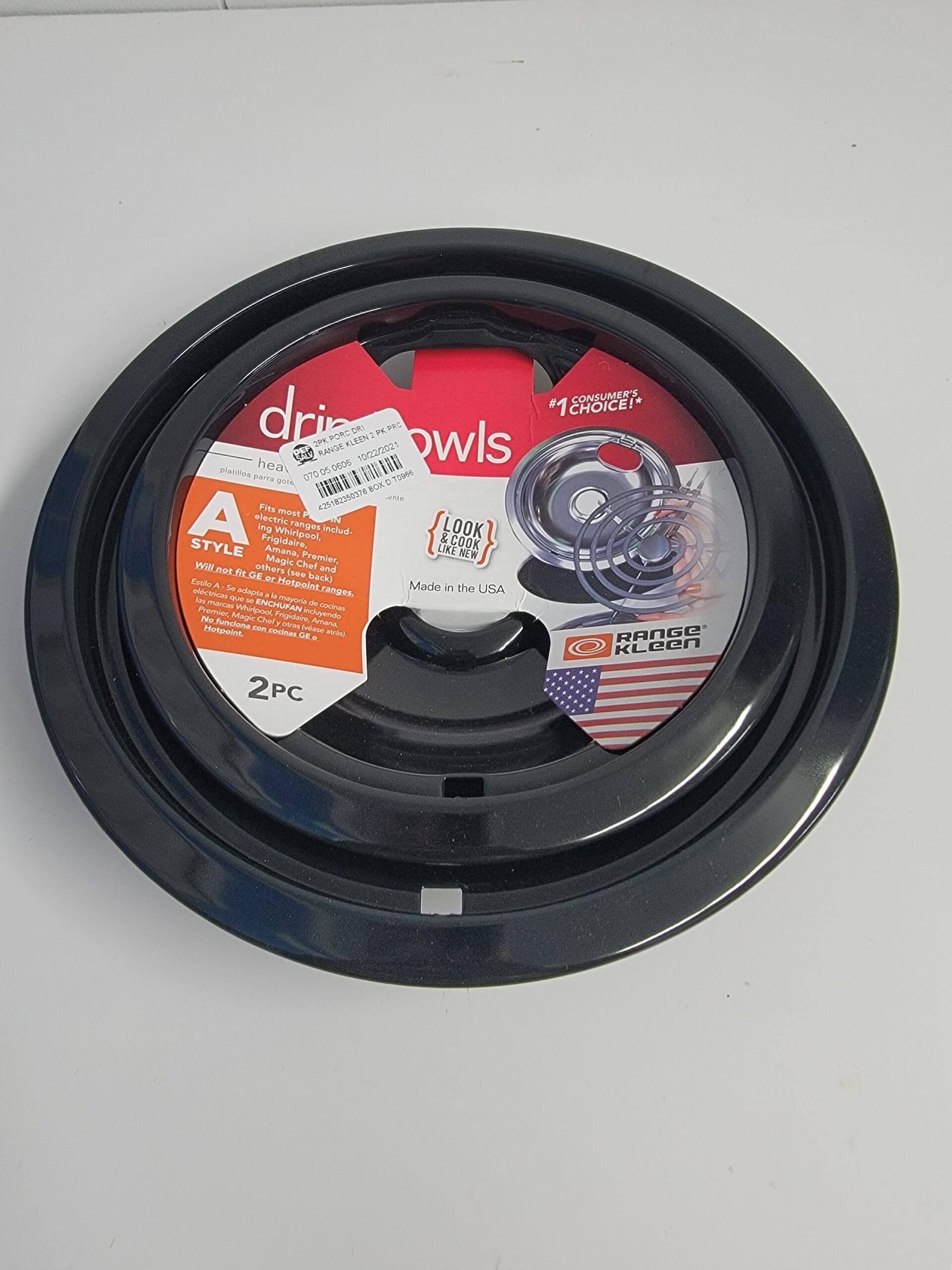 Range Kleen 2pc Porcelain Style A Drip Bowls Black