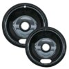 Range Kleen 2pc Porcelain Style A Drip Bowls Black Range Kleen 2pc Porcelain Style A Drip Bowls Black