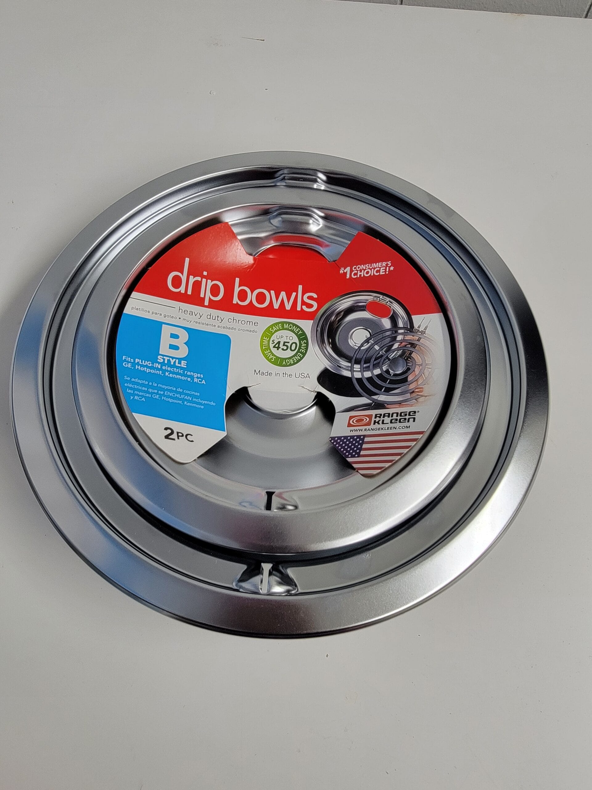 Range Kleen 2pc Chrome Style B Drip Bowls