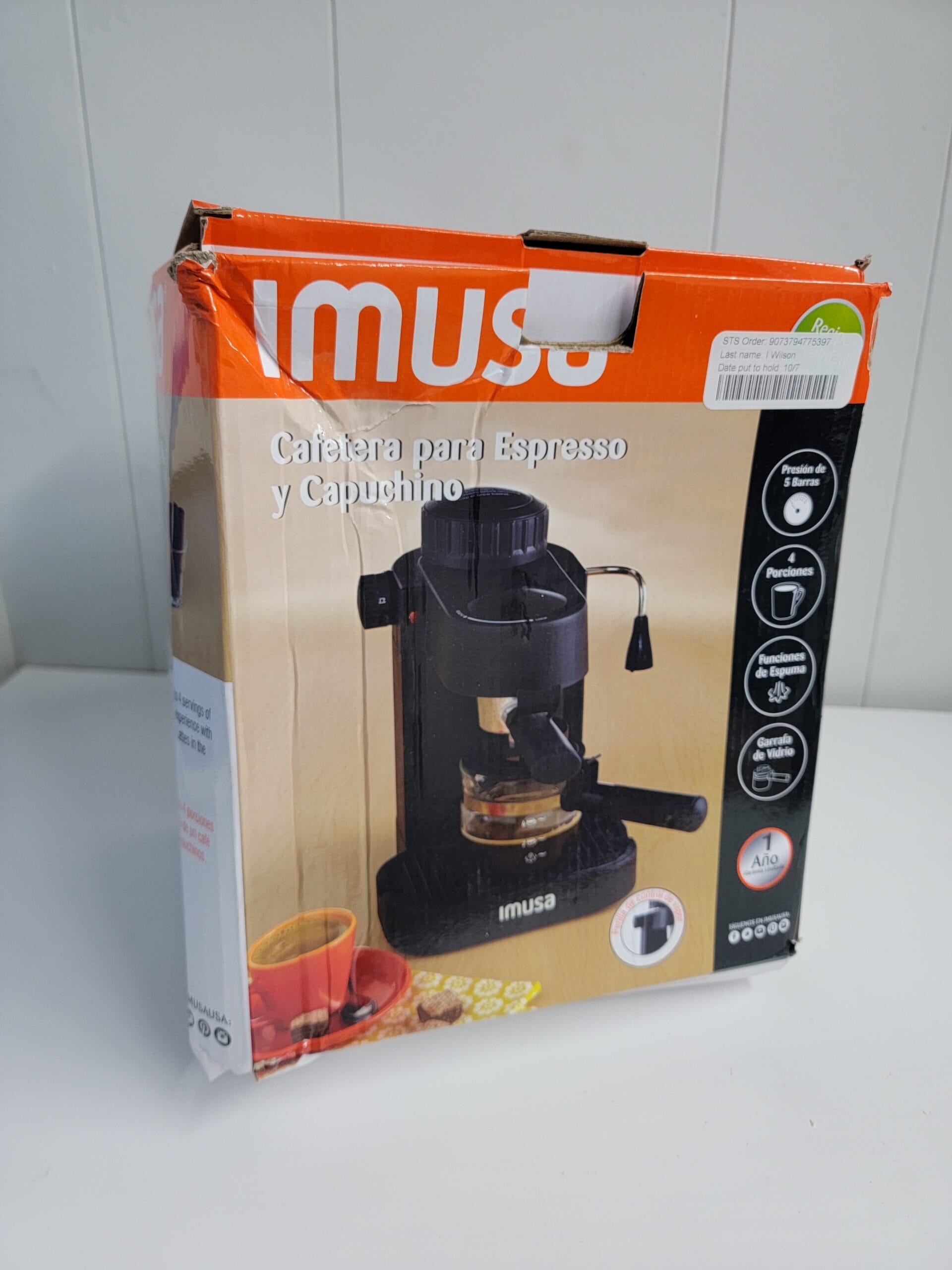 IMUSA Espresso & Cappuccino Maker Black - 4 Cup