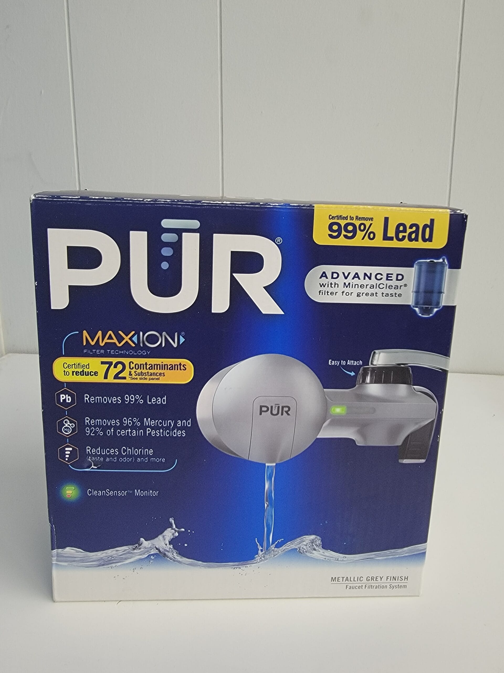 PUR PLUS Chemical & Physical Faucet Mount Water Filtration System - Metallic Gray PUR PLUS Chemical & Physical Faucet Mount Water Filtration System - Metallic Gray