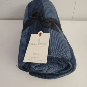 Color Block Stripe Throw Blanket Blue - Hearth & Hand with Magnolia